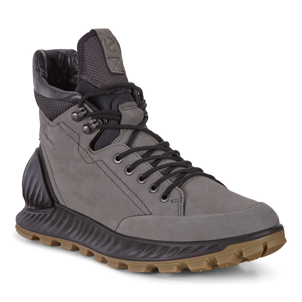 ECCO Mens Hiking Shoes Dark Grey - Exostrike Hydromax - TIP-382097